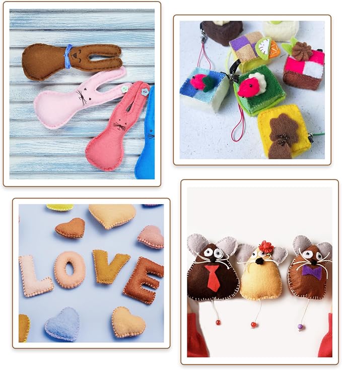 12 Pcs Felt Sheets, 7.8"×11.8" 1mm Thick Soft Felt Fabric Sheet, 3 Assorted