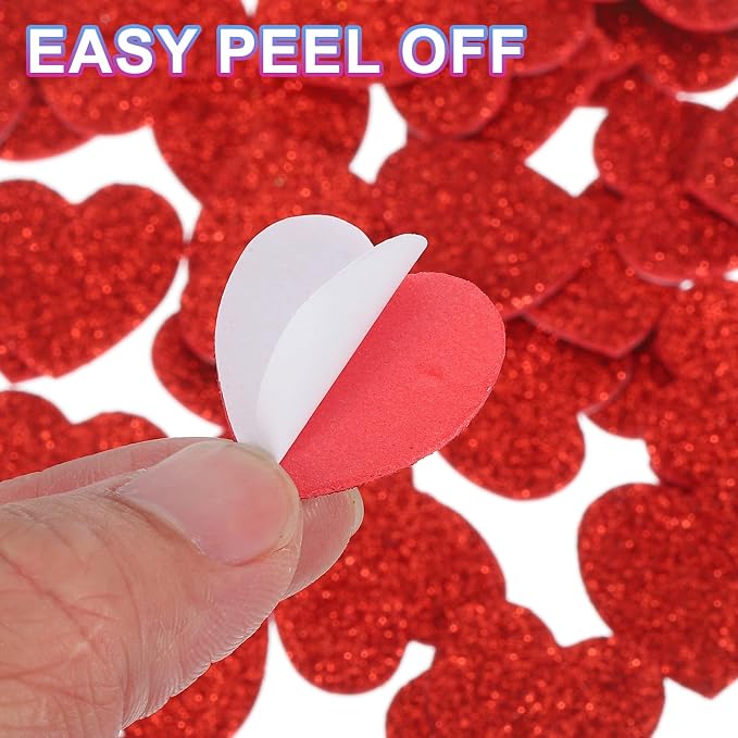 MECCANIXITY 180Pcs Glitter Foam Stickers 1 Inch Self-Adhesive Sparkly