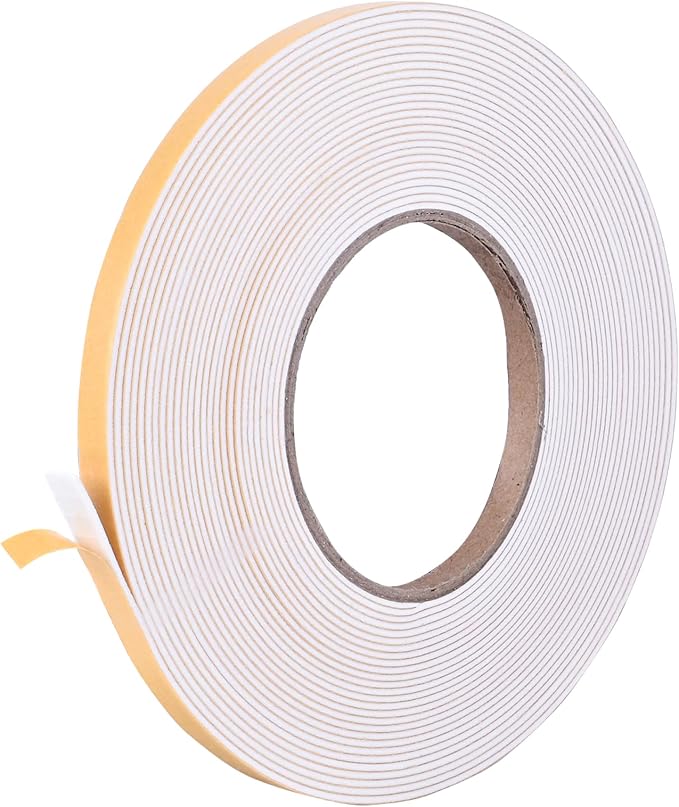 Kikerike Self Adhesive Foam Tape Weatherstrip 1/4in x 1/16in x 33Ft High