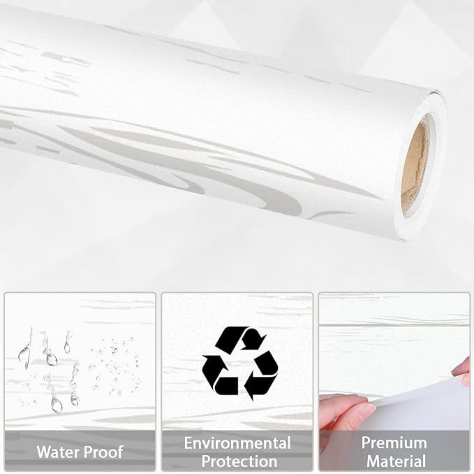 Qyeahkj White Wood Bulletin Board Paper Roll Wood Grain Bulletin Board