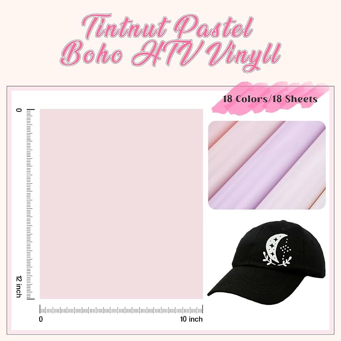 Tintnut Pastel Boho HTV Heat Transfer Vinyl, easy cut & weed, stretch washable