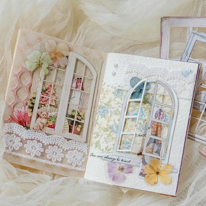 Vintage Scrapbook Paper Window Cutout Stickers
