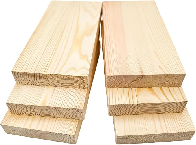 6PCS Rectangle Wood Boards Unfinished Wood Blocks