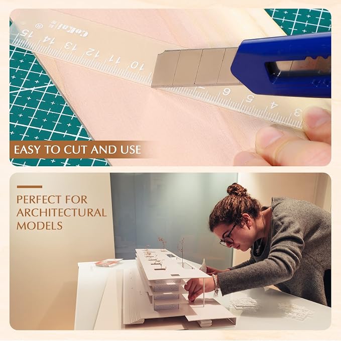 Qunclay 30 Pack 4 x 6 Inch Balsa Wood Sheets