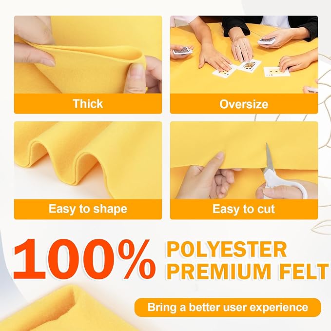 XSEINO Butter Yellow Large Felt Fabric 108" X 36 ", 1.4 mm Thick Soft Felt