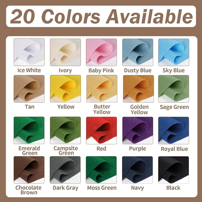 Tan Felt Fabric Sheet 36" X 36", 1.4mm Thick Large Soft Durable Flexible Craft