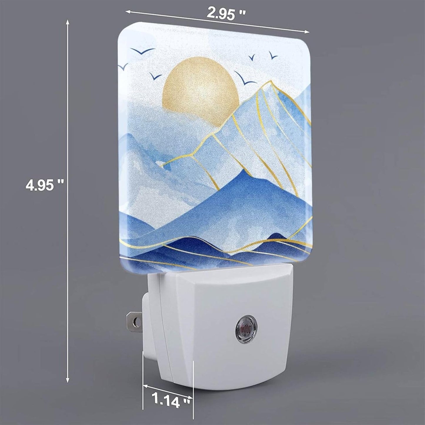 Led Night Light, Mountains Sunrise Decorative Plug in Nightlights,with Smart Auto Dusk to Dawn Night Light for Bedroom, Kitchen, Nursery, Bathroom