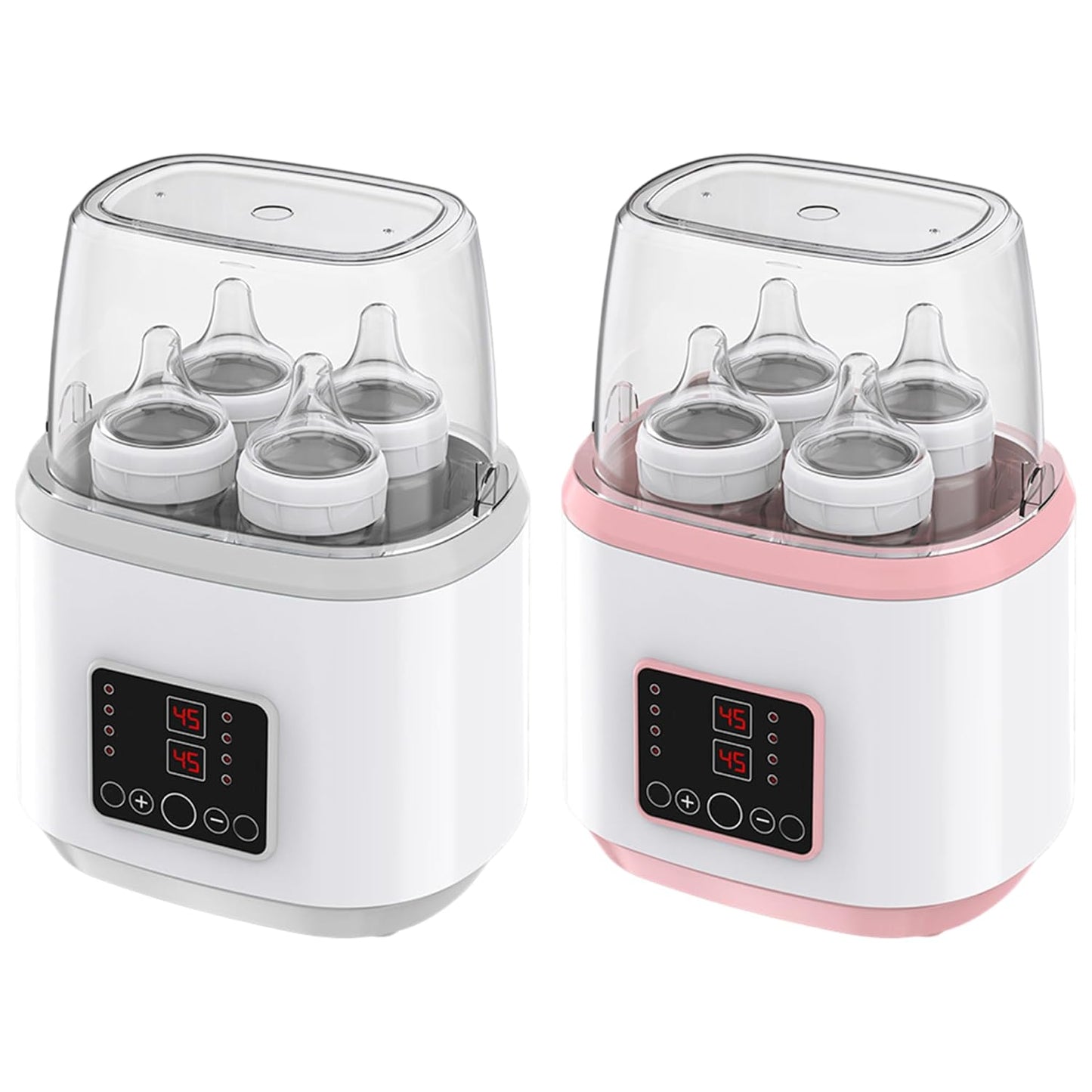 Baby Bottle Warmer ＆ Steriliser Temperature Adjustable Portable Bottle Warmer Remote Control Baby Food Heater with LCD Display for Breastmilk or Formula, Grey