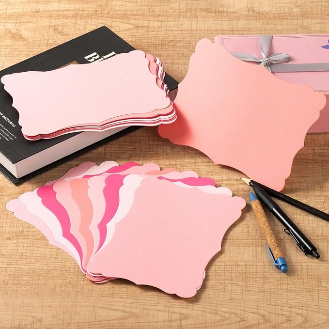 50 Pack Blank Kraft Greeting Cards, 5 Colors, 4x6IN | Thick Cardstock Paper