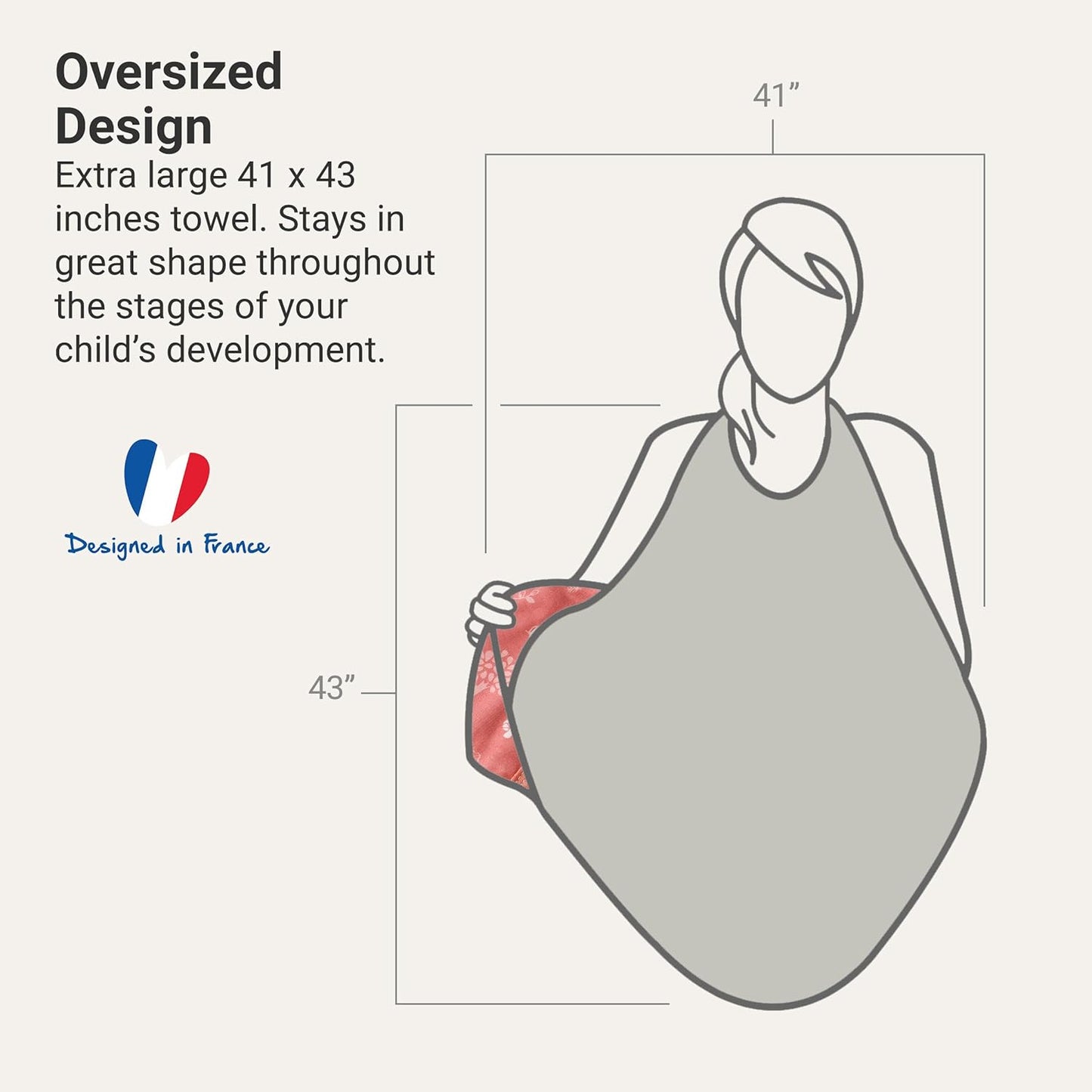 BabyToLove Extra Large Smart Baby Towel | Rayon Hooded Towel for Toddlers | Absorbent Design for Dry Parents | Ultra Soft & Cozy | Pink Forest