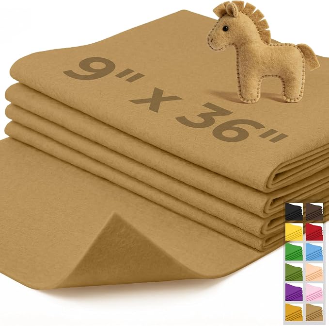 IONTACH 9" X 36" Soft Felt Sheets 1.6mm Thick | Acrylic Felt Fabric