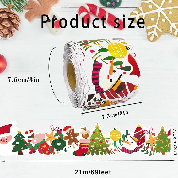 69 Ft Christmas Bulletin Board Border，Santa Claus Christmas Tree Trim Border