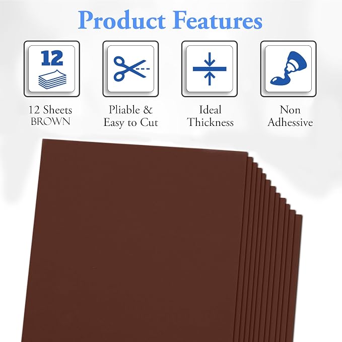 Brown Eva Foam Sheets, 2mm Thick, 6 x 9 Inch, Handicraft Foam Paper