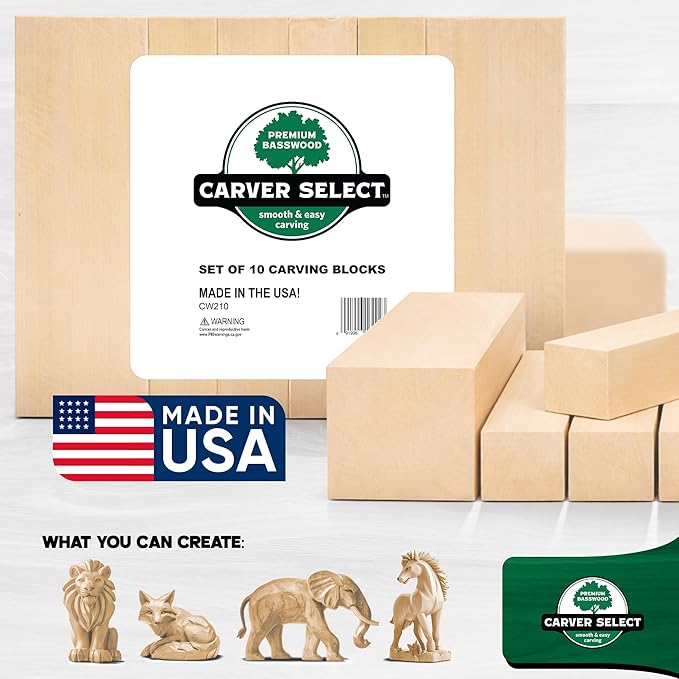 Basswood Carving Blocks Set of 10 – Wood Carving Kit