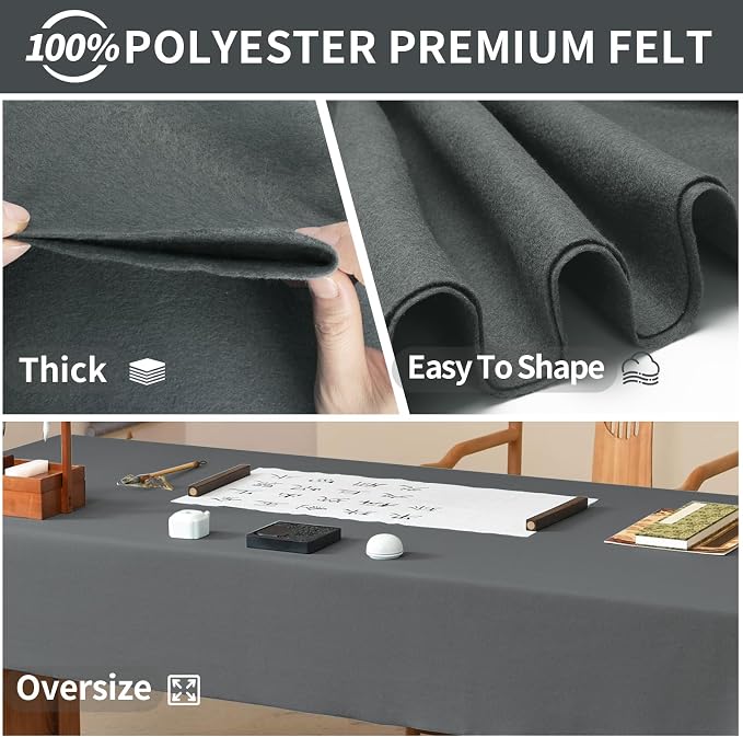 Dark Gray Fabric Sheet 36" X 36", 1.4mm Thick Large Soft Durable Flexible Craft