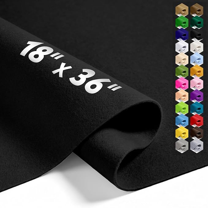 Black 18" X 36" Felt Fabric Sheet