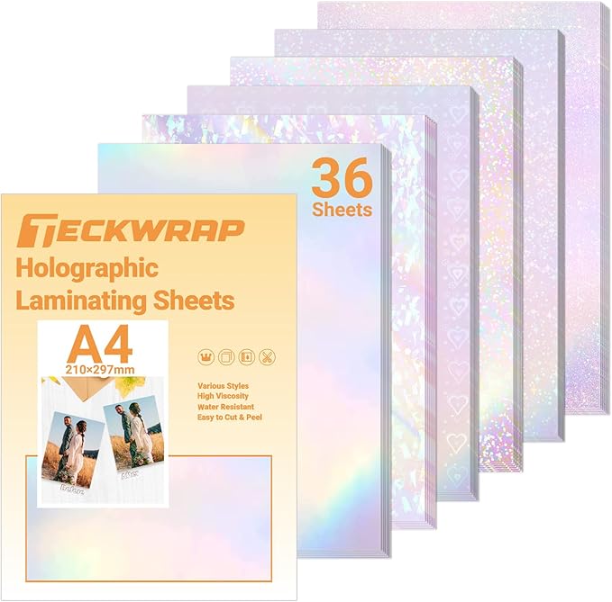 TECKWRAP Holographic Sticker Paper Laminating Sheets