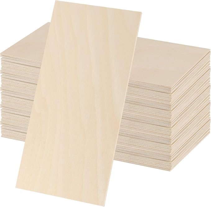 50 Pack 4 x 8 Basswood Sheets, Unfinished Plywood Boards, 1/16 Inch Thin