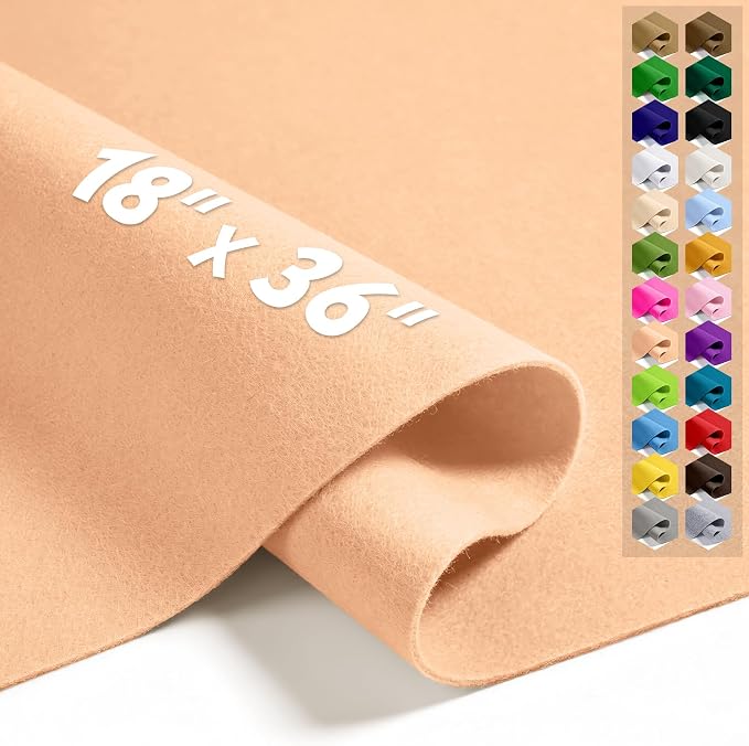 Peach 18" X 36" Felt Fabric Sheet