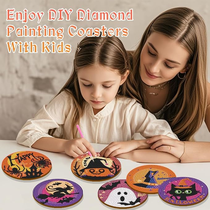 EWJRNSF 6 PCS 5D Diamond Painting Coasters Kits