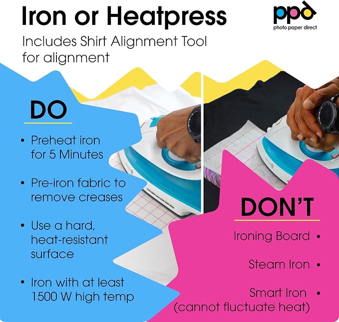 PPD 40 Sheets 8.5x11" Iron-on Heat Transfer Paper Mixed Fabrics Inkjet | Mixed
