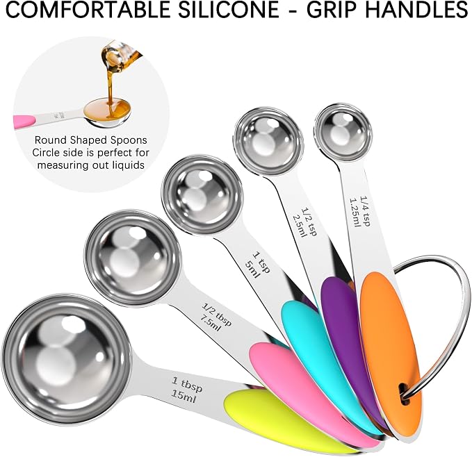 TILUCK Nesting Measuring Cups and Spoons Set, Stainless Steel