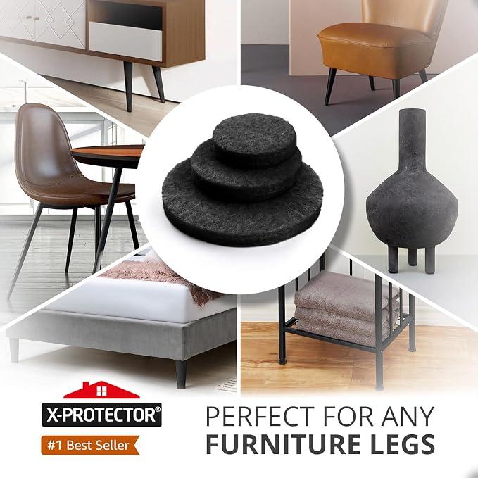 Felt Furniture Pads 235PCS X-Protector Huge Quantity of Black Furniture Pad |