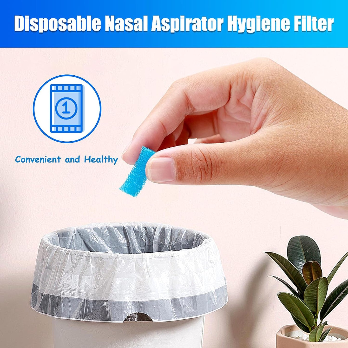 200-Pack of Premium Nasal Aspirator Hygiene Sponges, Replacement for Nosefrida Nasal Aspirator Filters, BPA, Phthalate & Latex-Free (200 Count)