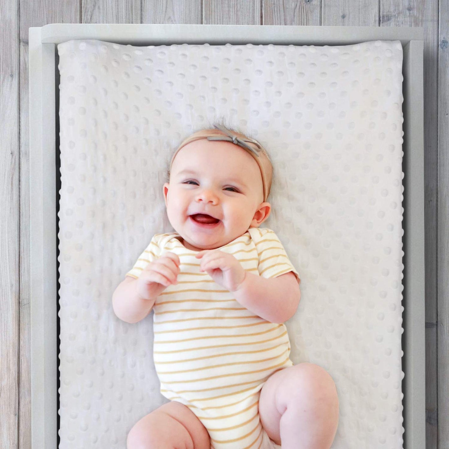 The Peanutshell Baby Girl or Boy Changing Pad Covers Set of 2 - Ultra Soft, Plush Baby Cover - Fits Standard Changing Table Pads, Durable, Machine Washable Sheets - Grey & White Minky