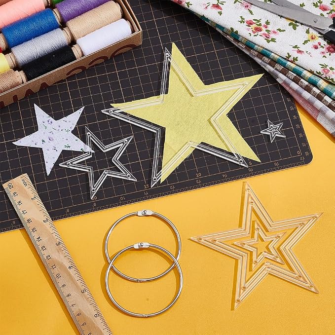 NBEADS 6Pcs Acrylic Quilting Templates Set