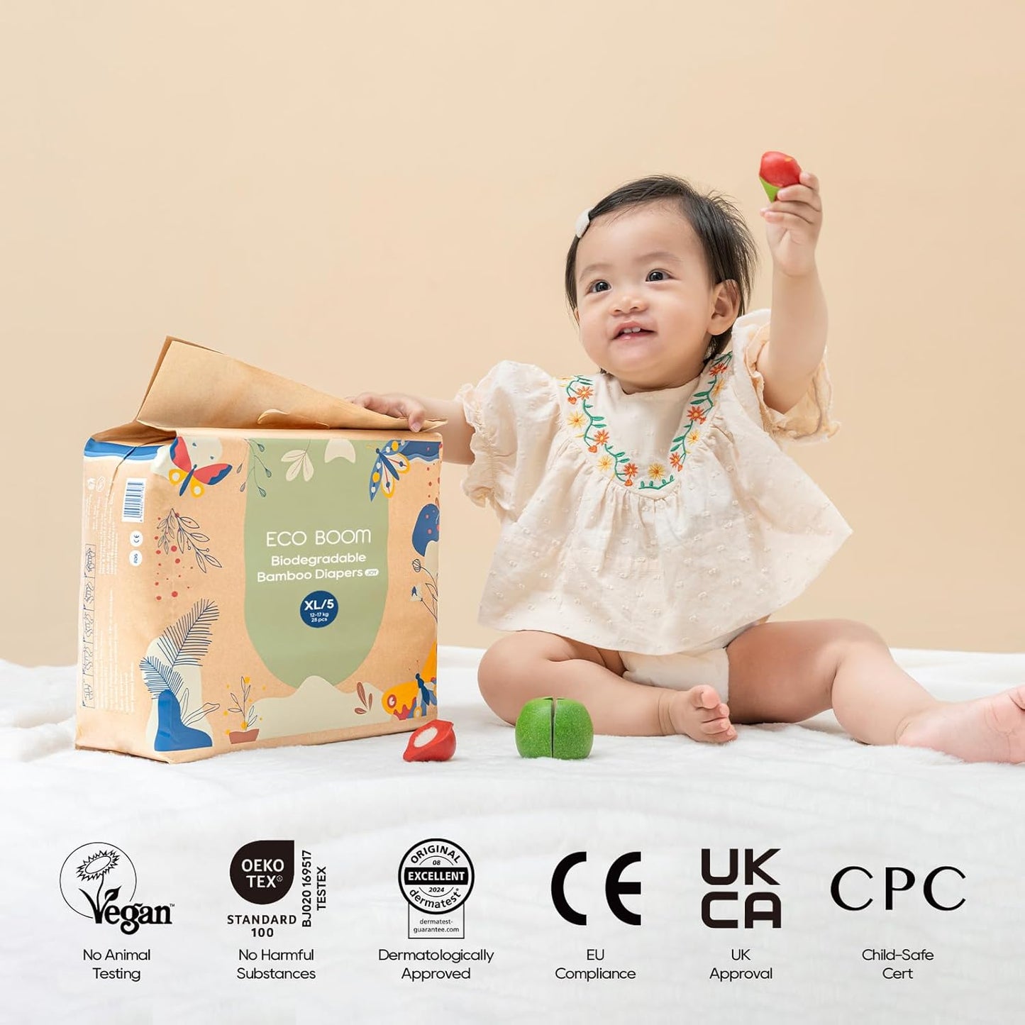 ECO BOOM Size 4 Diapers, Bamboo Viscose Diapers, Sustainable, Paper Packaging