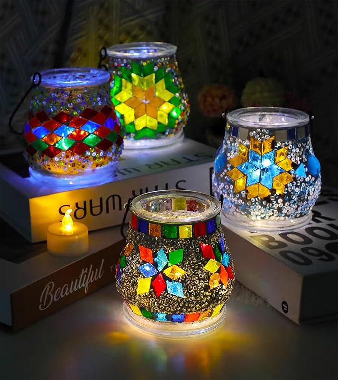520pcs/100g Diamond Mosaic Tiles, High Transparency Stained Glass Mosaic Tiles