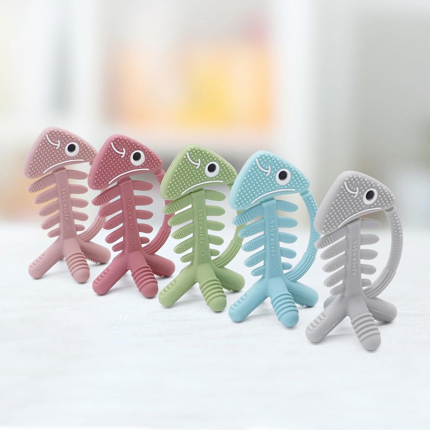 3in1 Infant Toys, Baby Teething Toys 3-6 6-12 Months, Teethers for Babies 3-6-12 Months,for Teething Relief,Baby Gifts Teether, Silicone,Sensory Toys 0-6 Months,USA Patent Pending,Fish,Rose Pink