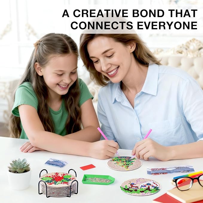 Christmas Diamond Art Painting Coasters Kit