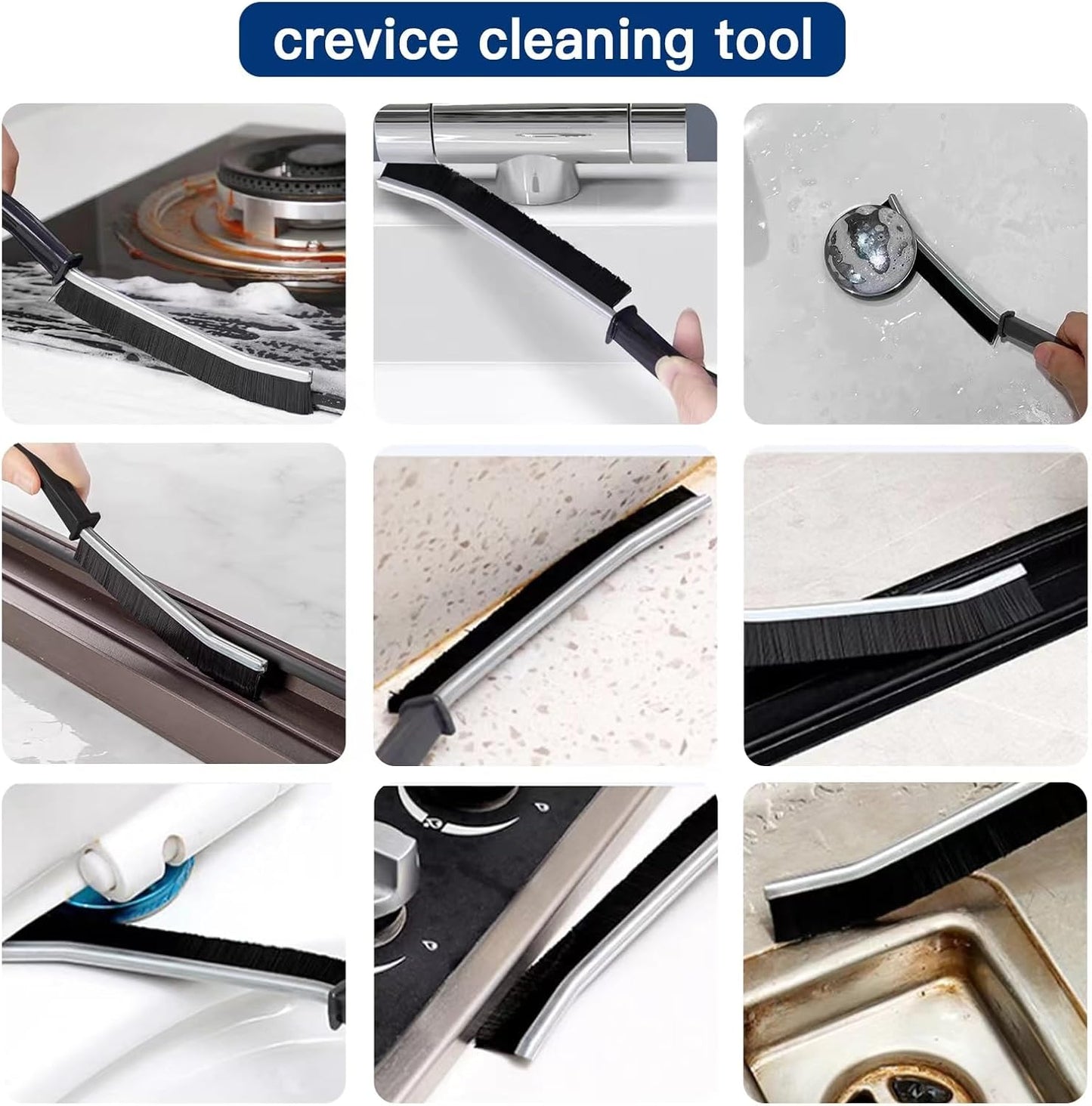 9 PCS Crevice Cleaning Brush,Hard Bristle Crevice Cleaning Brush,Crevice Cleaning Tool is Effective to Clean The Small Gap of Kitchen, tolilet and Windows.