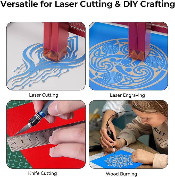 8 Pack Multi-Color Basswood for Laser Cutting, for Laser Engraving, DIY Craft