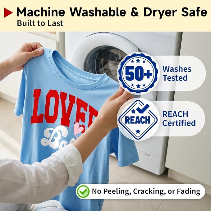 TECKWRAP Heat Transfer Vinyl for T-Shirts, 50+ Washes, REACH Certified & Dryer