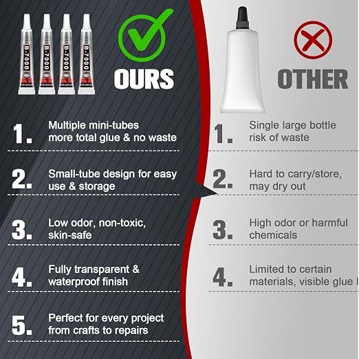 8 PCS 15ml B7000 Glue Clear