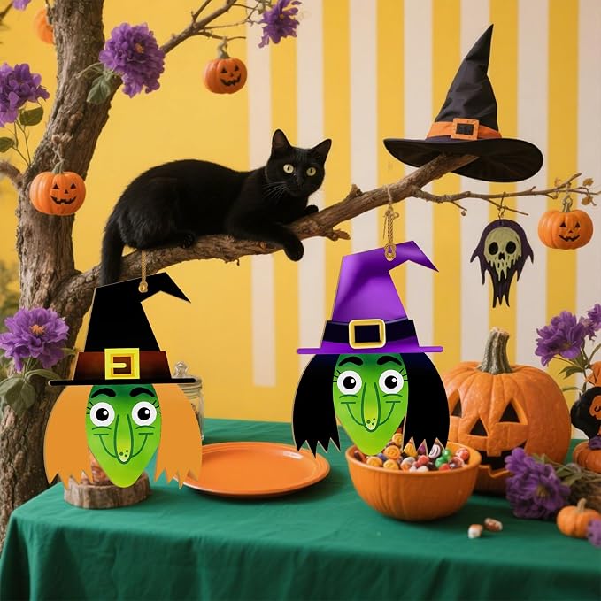Large Size 7" Halloween Witch Crafts Wooden Halloween Wooden Crafts Slices
