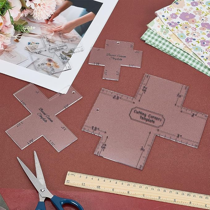 INFUNLY 4 Pcs Box Corner Template