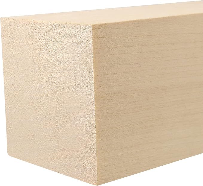 JAPCHET 12 Pieces 6 x 2 x 2 Inch Basswood Carving Blocks, Natural Unfinished