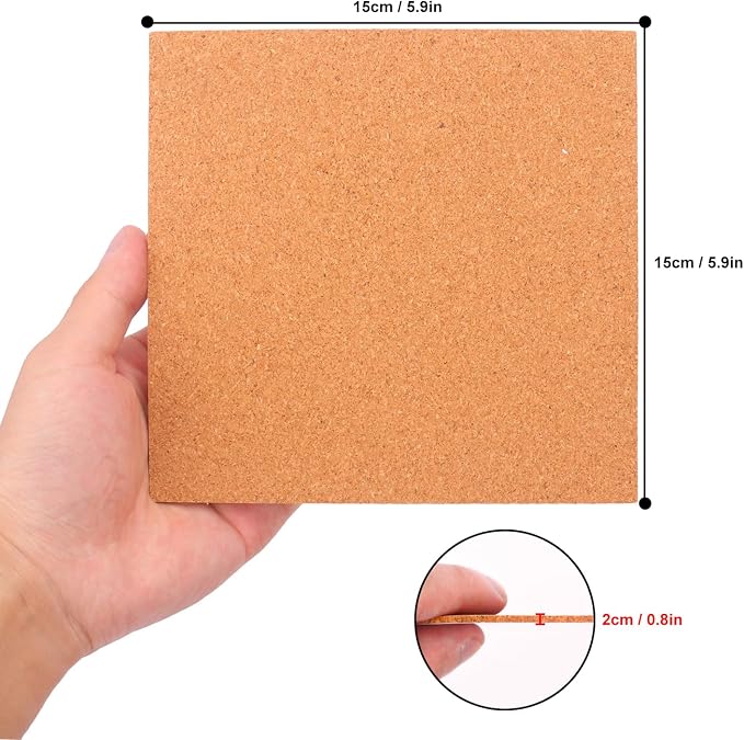 80 PCS Self Adhesive Cork Squares, 5.91 x 5.91 Inch Backing Cork Tiles and Cork