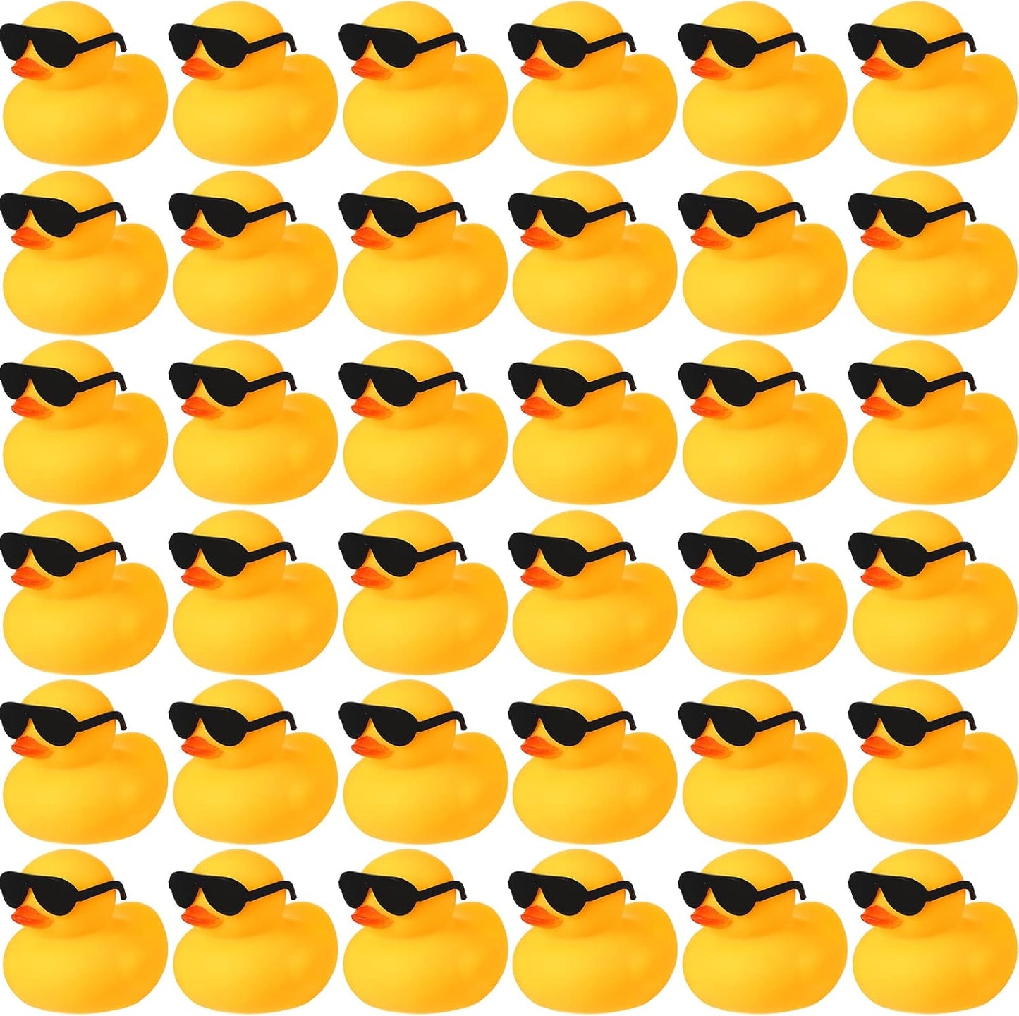 Chivao 36 Pcs Mini Rubber Ducks with 36 Sunglasses Rubber Ducks in Bulk Bathtub Duckies Toys for Kids Christmas Valentine Gifts Birthday Party Favors Cruise(Duck with Sunglasses)
