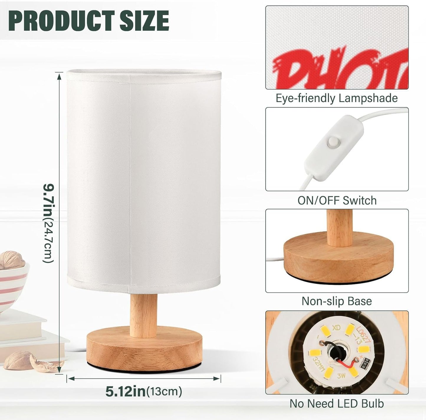 Dussdil Custom Name Photo Table Lamp Customize Bedroom Bedside Night Desk Lamps Cylinder Nightstand Sleeping Light Lamp for Party Living Room Office Decor