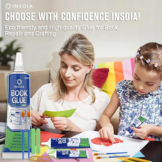 Book Glue, 15ML x 2 Book Adhesive, Flexible Paper Glue