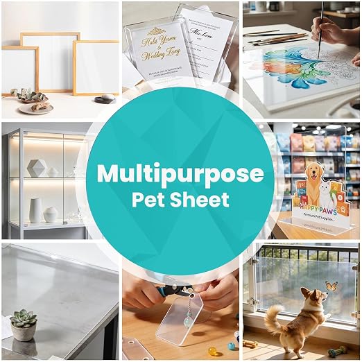 16"x20", Flexible PET Plexiglass Sheets | Transparent, shatter-resistant