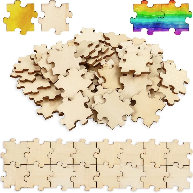 300PCS Blank Puzzles, Freeform Blank Puzzle Pieces Blank Wooden Puzzles DIY
