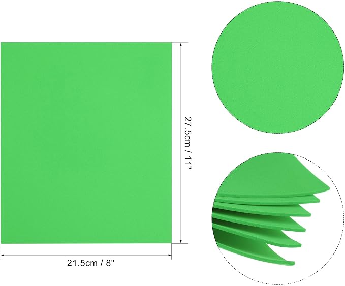 uxcell Light Green EVA Foam Sheets 11 x 8 inch 1.7mm Thickness