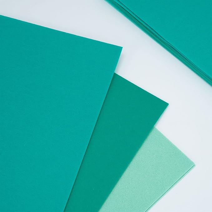 Whaline 18Pcs Felt Fabric Sheets Soft Thick Assorted Turquoise Craft Felt Pack