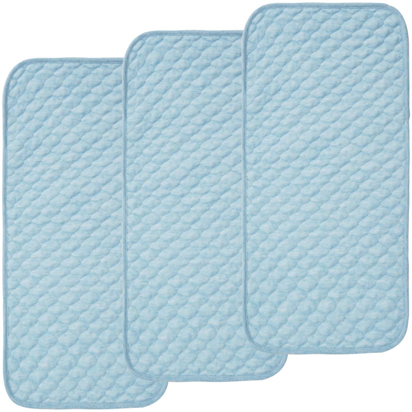 BlueSnail Quilted Thicker Waterproof Changing Pad Liners,3 Count(Blue 13” x 27”)